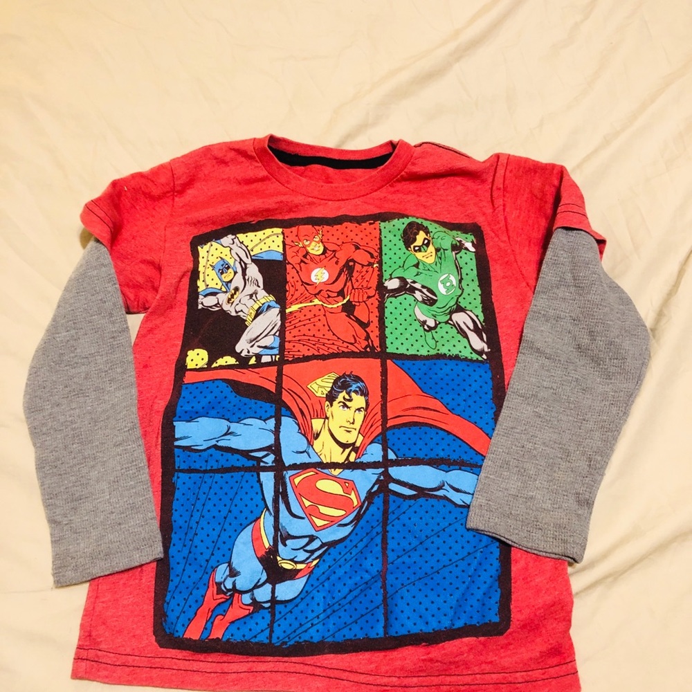 Kids small Justice League long sleeve shirt